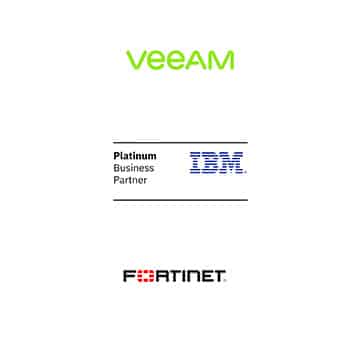 Veeam, IBM, and Fortinet Logos for Events