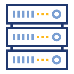 icon of server stack inside of a cloud